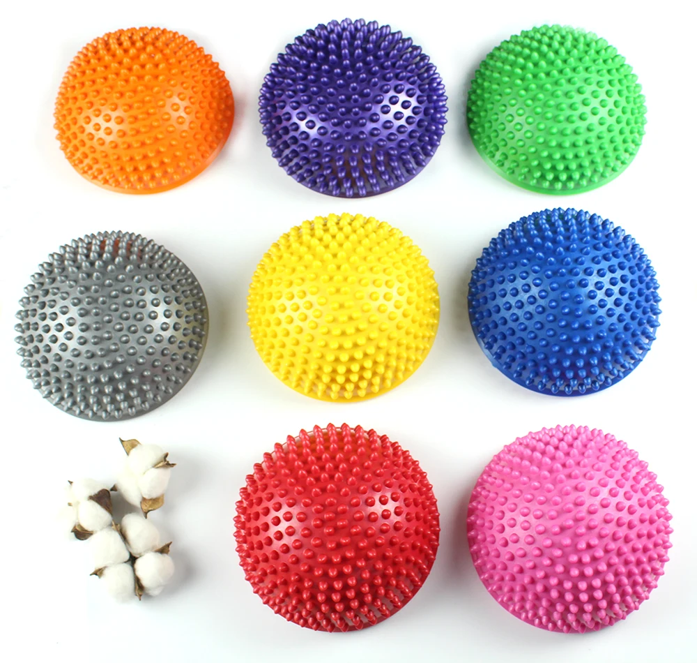 Custom Gymnastic Massage Ball Half Round Ball Balance Pods Foot Massager Myofascial Release Yoga Balance Spiky Massager Ball