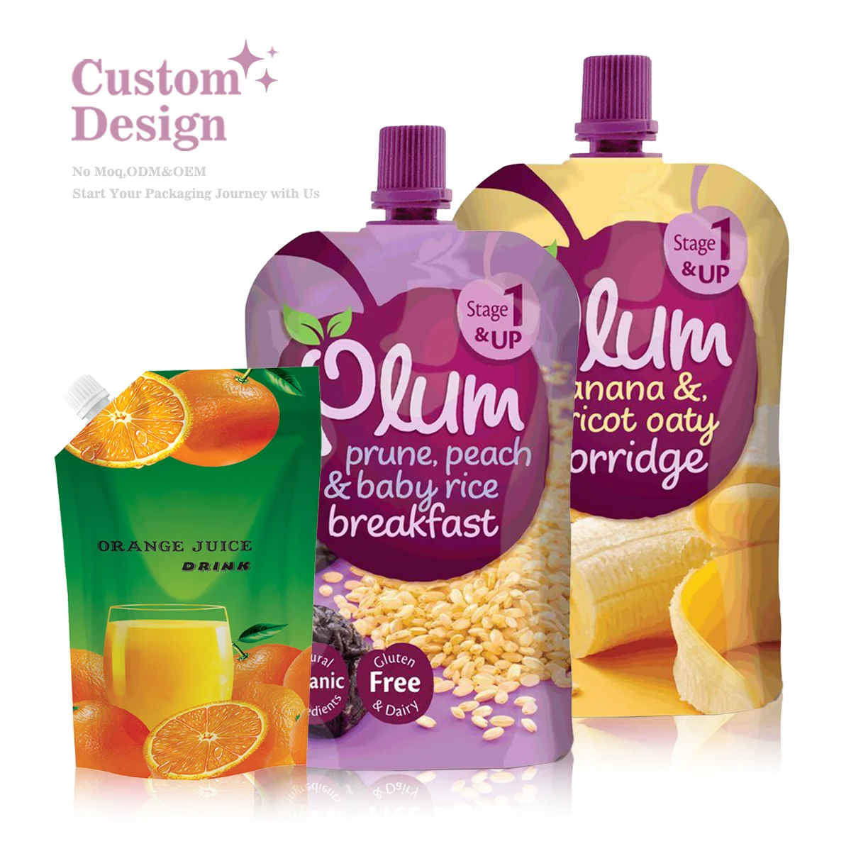 Wholesale Price Eco Friendly Liquid Spout Pouch 100ml Packaging Bag Custom Printed Pouch Bag For Juice
