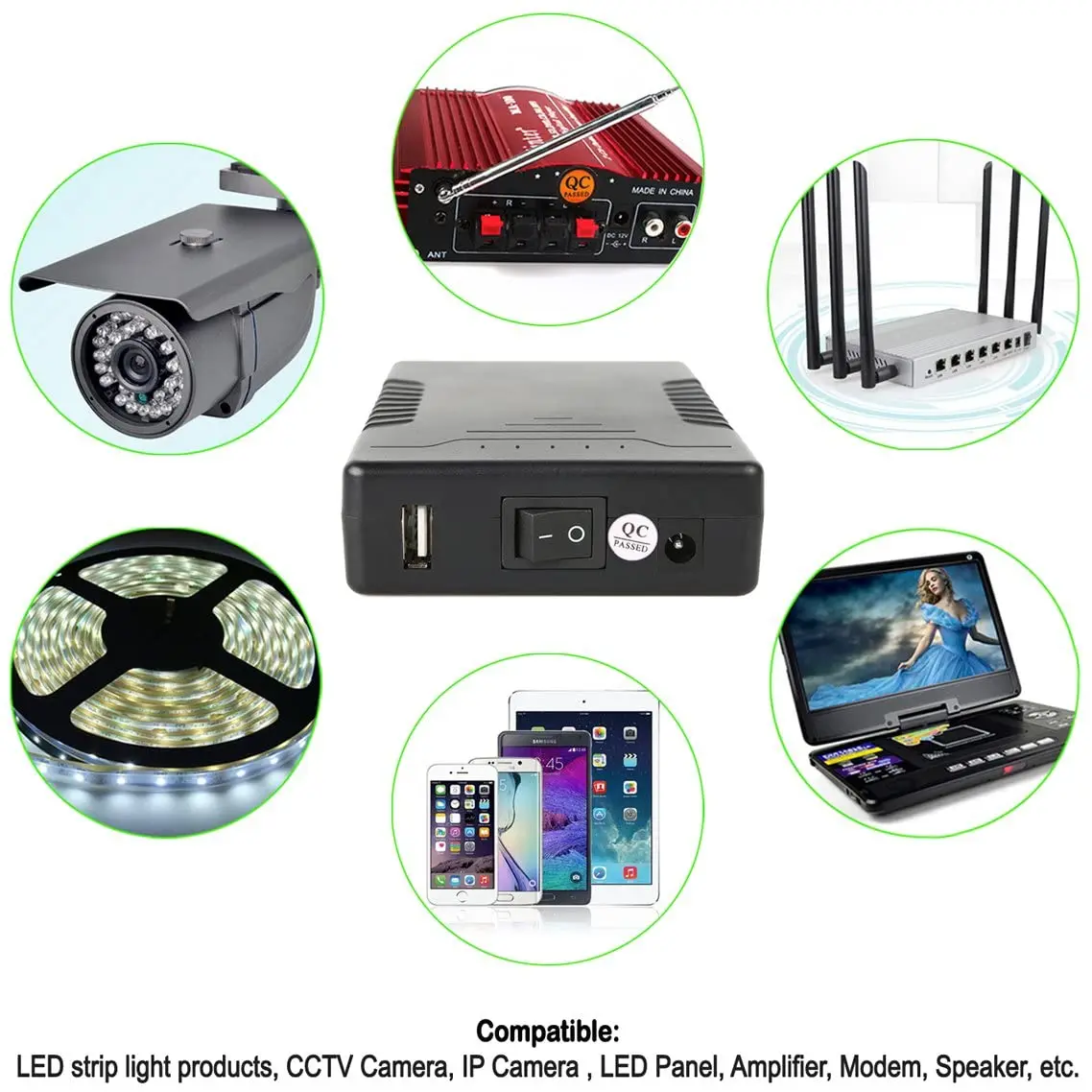 TalentCell 18650 12V 6000mAh 5V 12000mAh DC Output Lithium Ion Battery Price For LED Strip