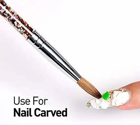 
new design liquid glitter handle 100% kolinsky acrylic nail brush manufacture 