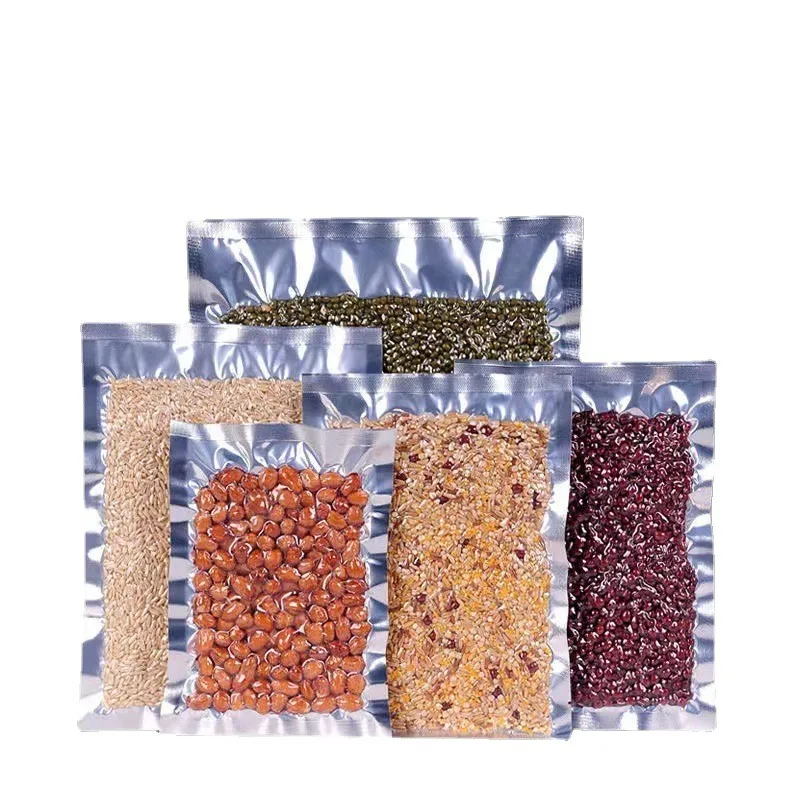 Three Side Seal Pouch Plastic No Printed Vacuum Seal Bags Transparent Aluminum Foil Seal 