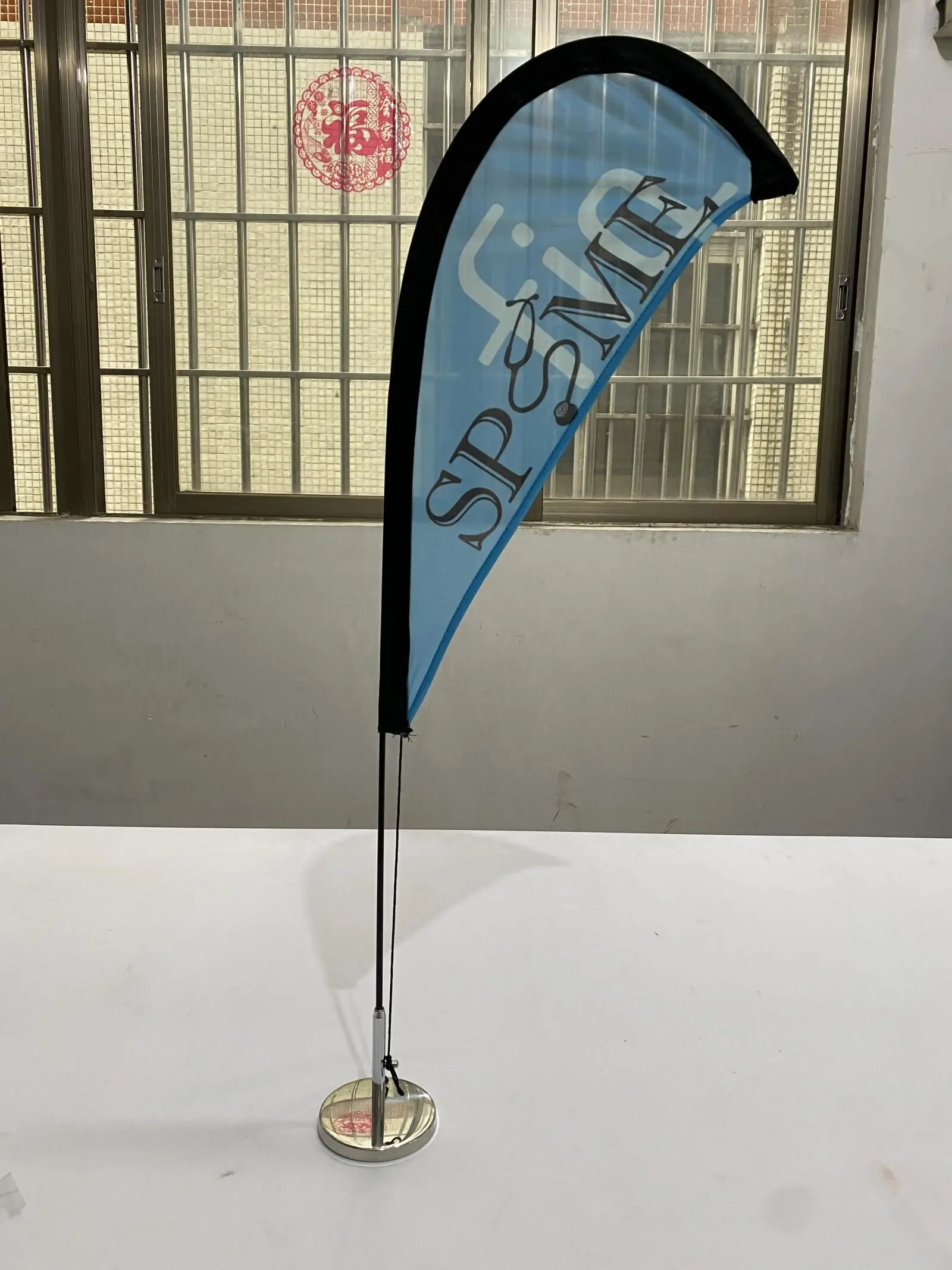 Double Sided Polyester Telescopic Iron Flagpole Landing Table Conference Office Flag