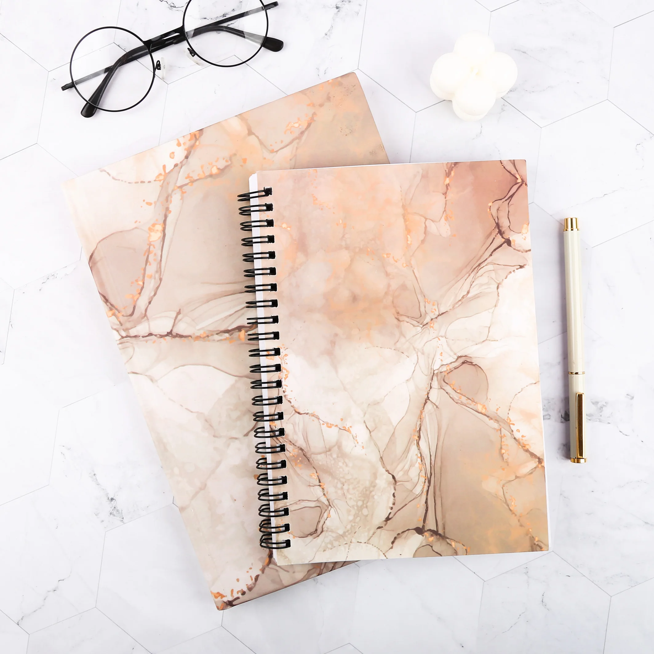 TTX A5 Creative Fashionable Soft Twin-Wire Binding Cover Spiral Binding Notebooks Assorted For School Work