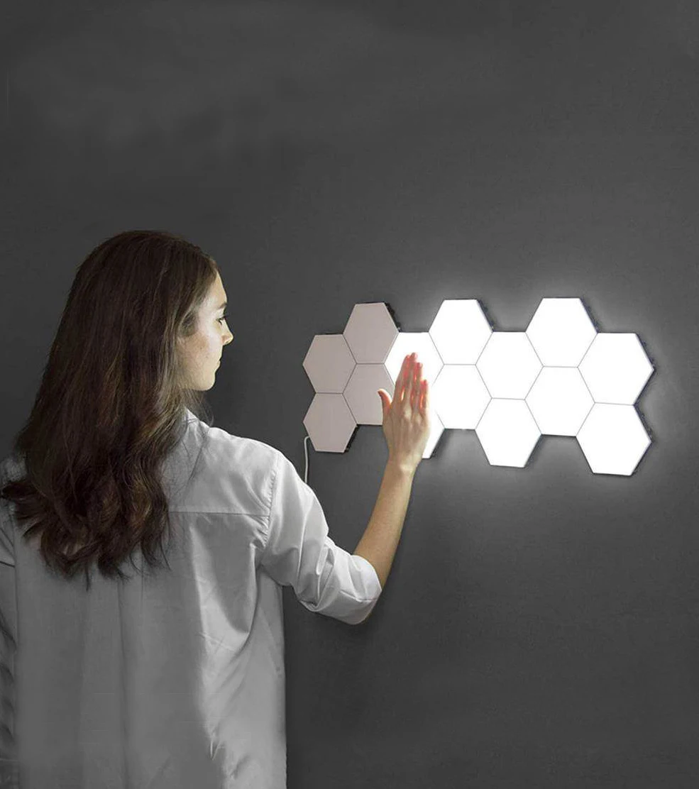 DIY Touch Sensitive LED Hexagon Honeycomb Panel Lamp LED Quantum Night Lamp Modular Hexagonal Wall lamp