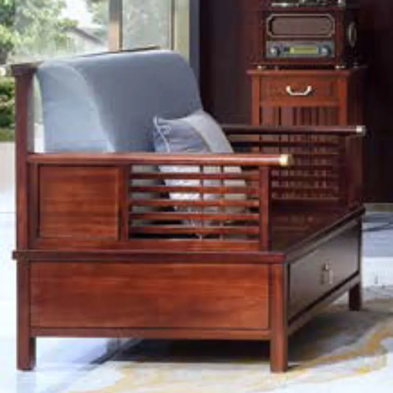 High quality living room chinese sofa chairs set Classic split type chinese solid wooden sofa set