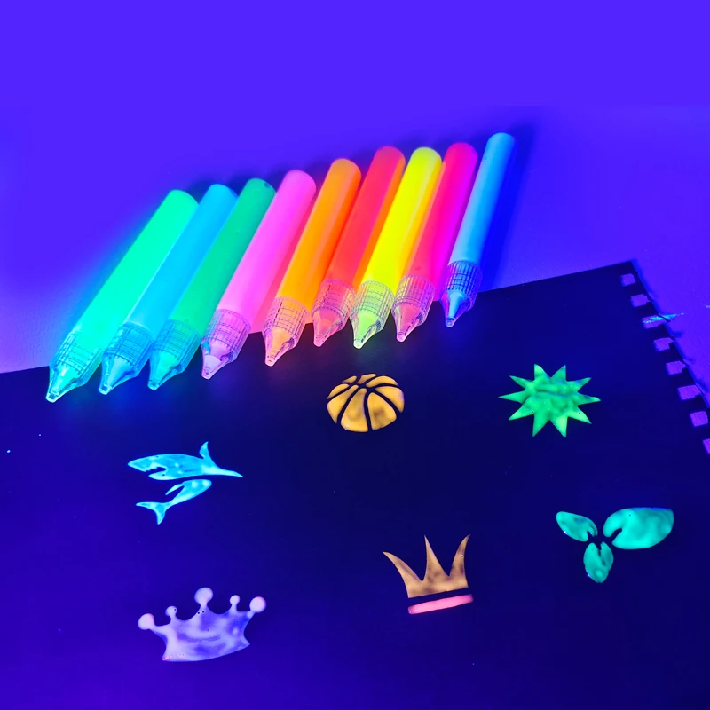 Non-toxic Neon Art Craft Blacklight Art Supplies for Canvas DIY Painting Acrylic Neon Paint