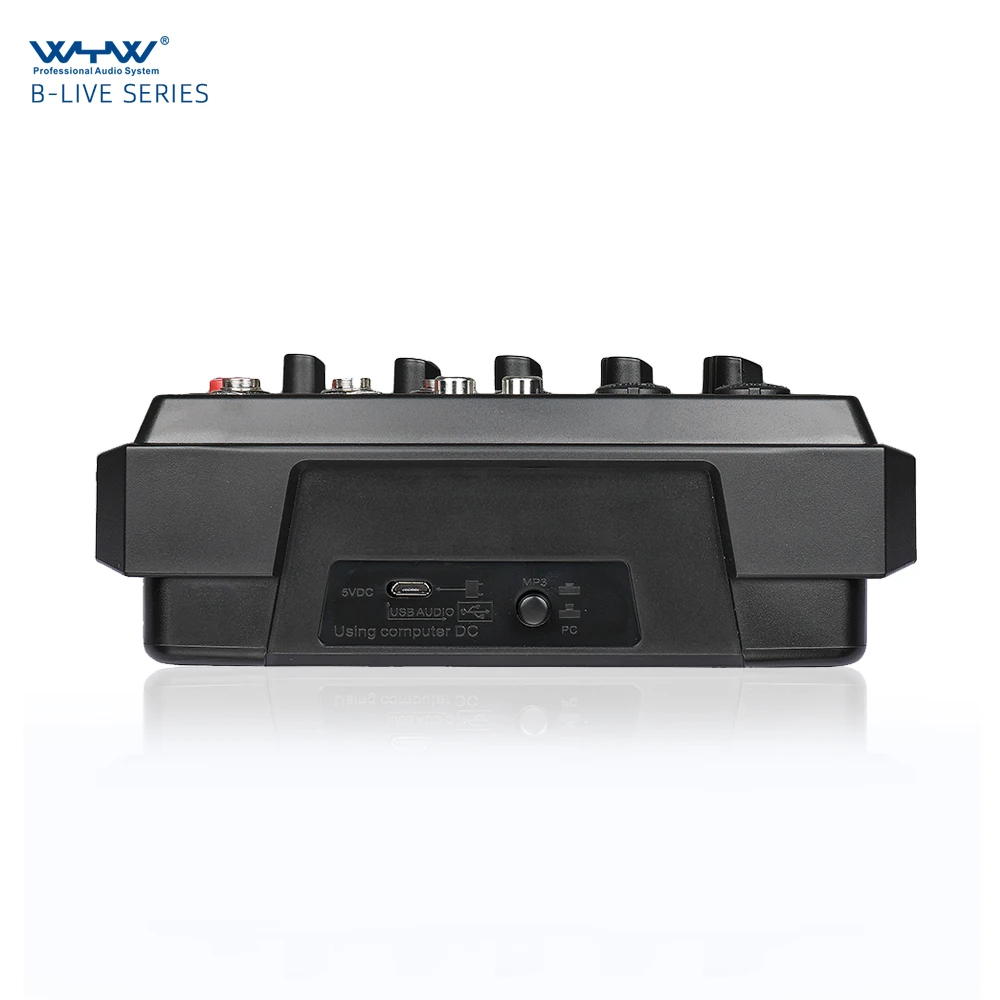 Professional 4 channels portable mini mixer console for live streaming