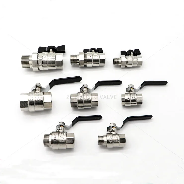 Brass Threaded Water Ball Valve DN15-DN25  Nickel Plated Brass Ball Valve for water
