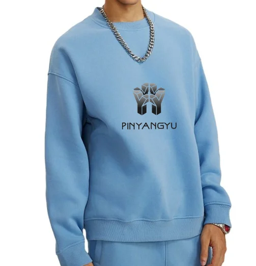 Factory custom hoodies new Winter Plain color sweater crew neck 345 gsm sweatshirt 345gsm pull over hoodie fleece cotton