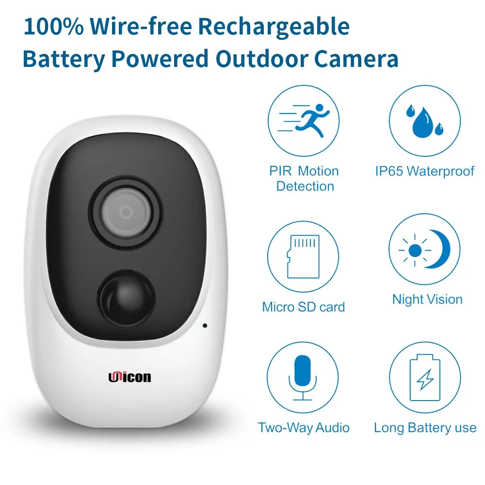 1080P 2MP Wifi IP на солнечных батареях PIR Smart Motion Tracking аккумуляторная