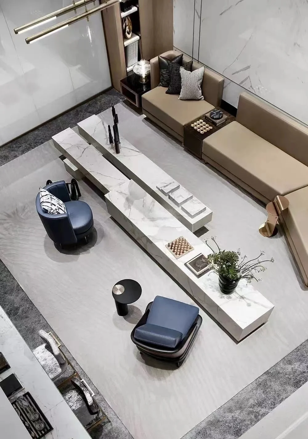 artificial stone faux Calacatta white marble quartz slabs for coffee table countertop