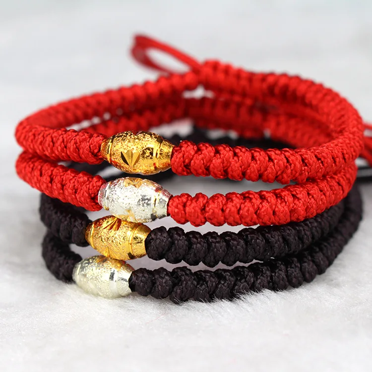 Feng Shui Lucky Bracelets Buddhism Red String Wax Thread wrist Bracelet Friendship Yoga Prayer Unique Gift Chinese Cheap Jewelry