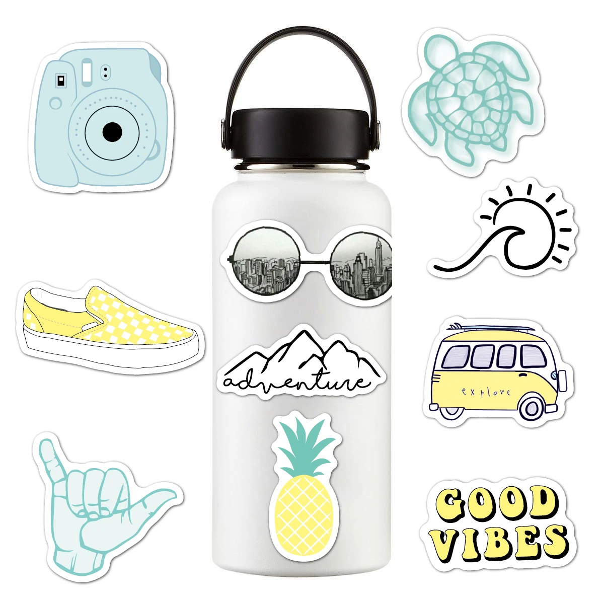 
Amazon hotsale stickers small fresh bottle water cup sticker waterproof VSCO sticker 