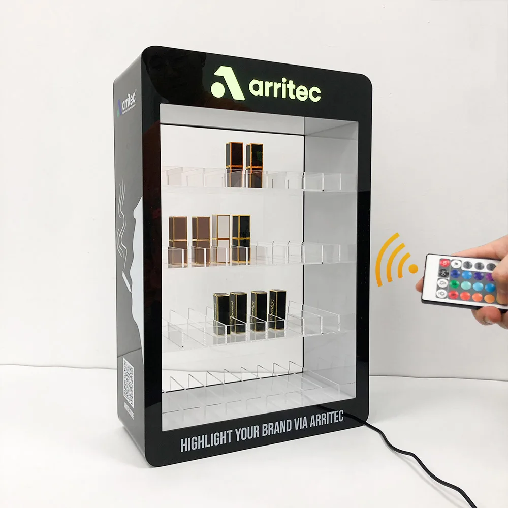 Fashion Design Led Light Smoke Tobacco Store Display Shelf Acrylic Tobacco Display Stand Cigarette Display Rack