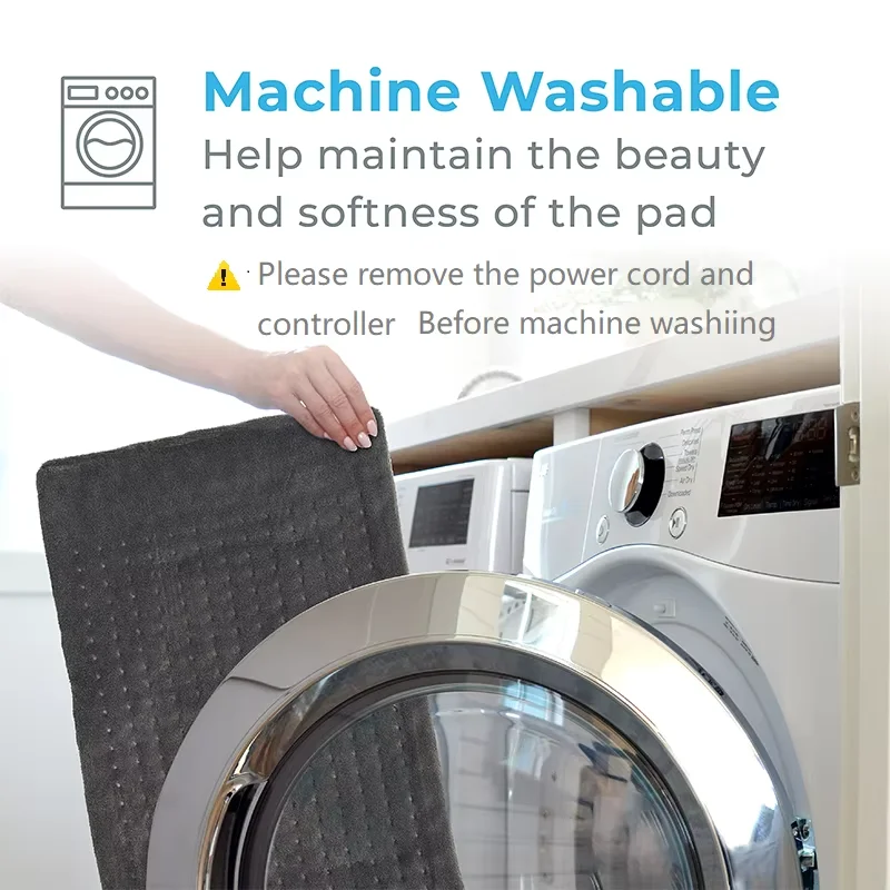 17x33 Large Size Personal Care Electric Blanket with 4 Heating Level Control Weighted Heating Pad Body Warmer