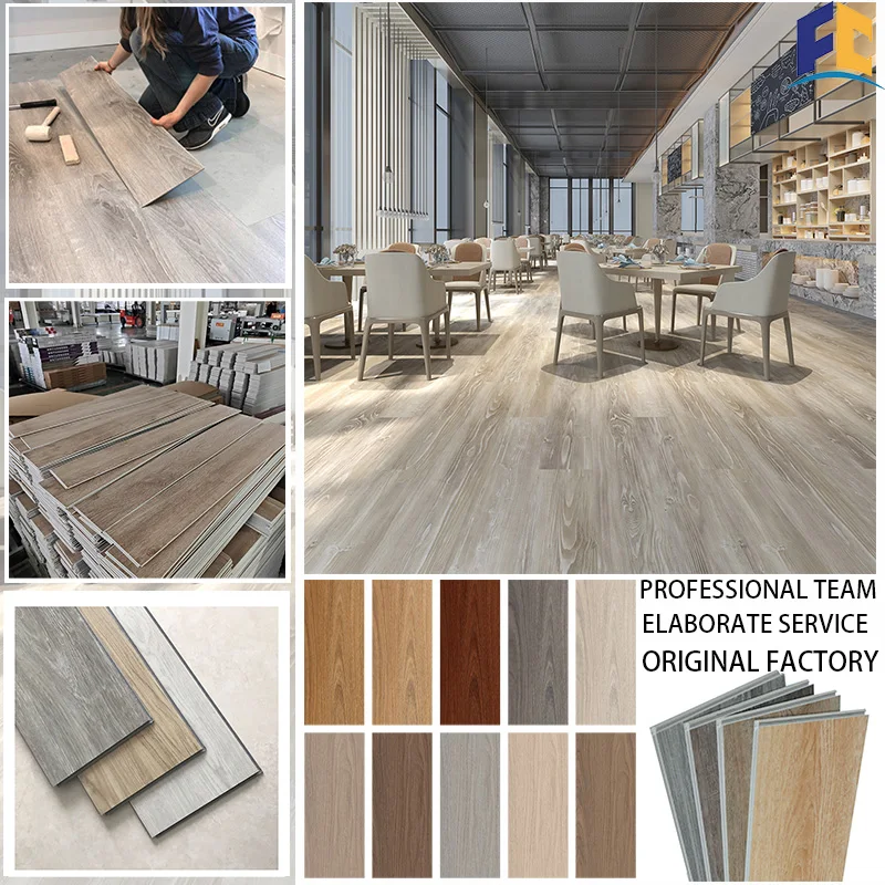 Textured Vinyl Flooring PVC Vinyl Plastic SPC Floor Indoor Residential Use  for Sale Plastic Tiles Carpet/stone/wooden Looking