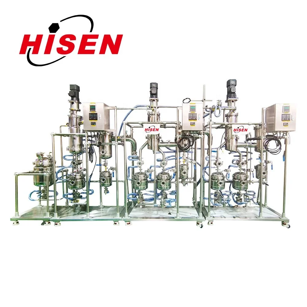 HISEN non-stop industrial scale fish oil stainless steel multi stage wiped film evaporator