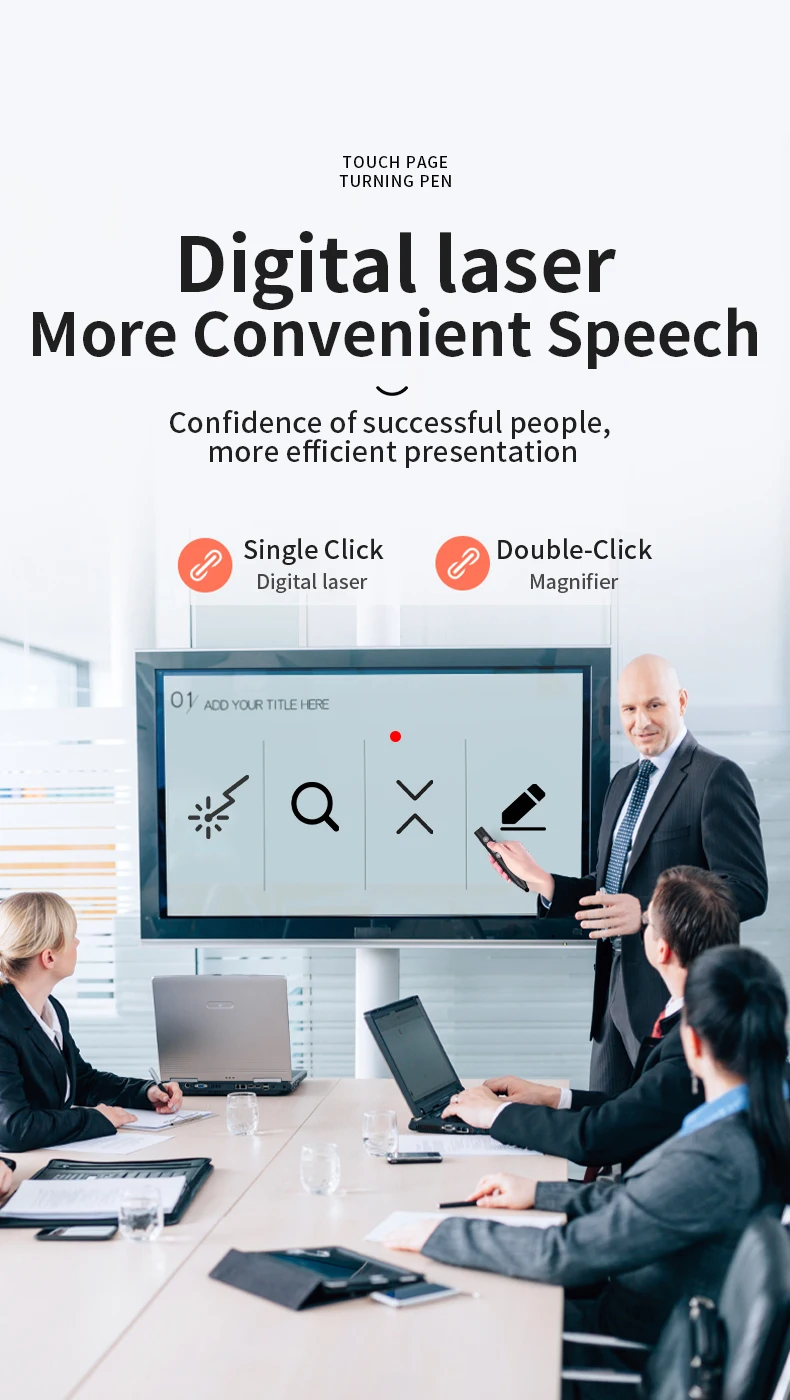 New 3-in-1 multi-function touch pen 2.4G Wireless Presenter for USB laser pointer demonstration of Powerpoint