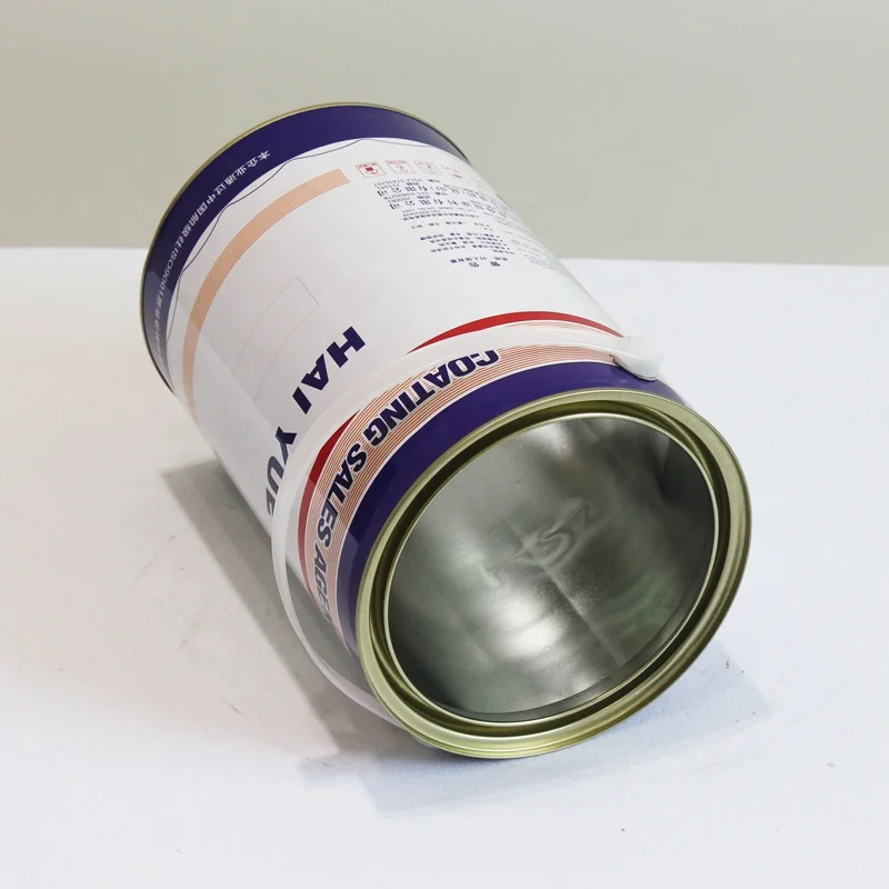 Printed Small 5L Empty Tall Round Tin Paint Can with Plain Lever Lid China Manufacturer