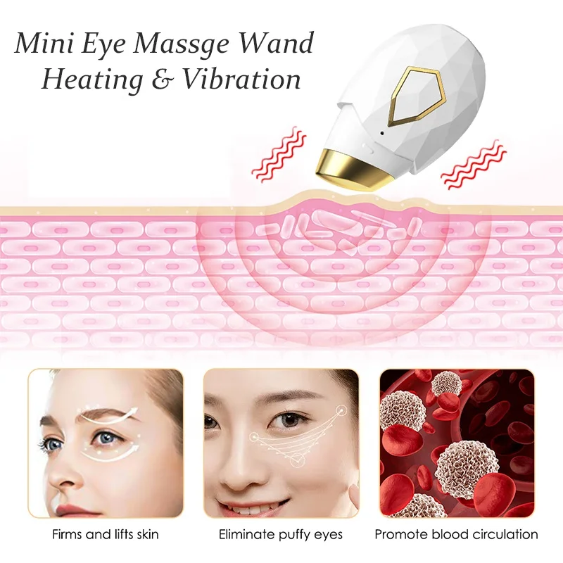 Home Anti-aging eye drops wrinkle remover Warm vibrating eye massage pen Beauty instrument eye bag removal machine