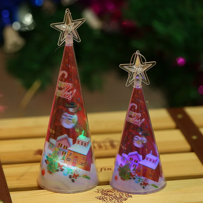 Оптовая продажа, светодиодные светящиеся 3d мини-украшения для рождественской елки, украшения, праздничные подарки