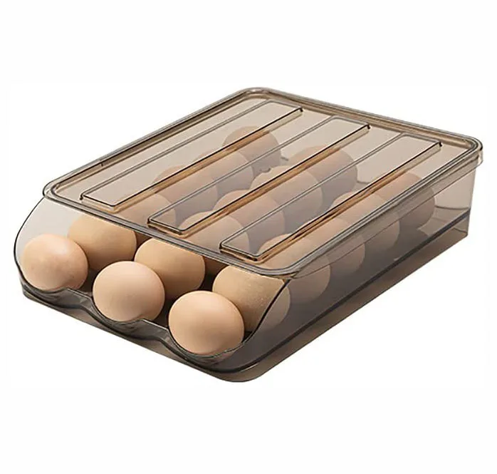 Automatic slide Eggs Storage Box Plastic Eggs Holder Basket Container Dispenser Organizer Closet For Fridge Kitchen