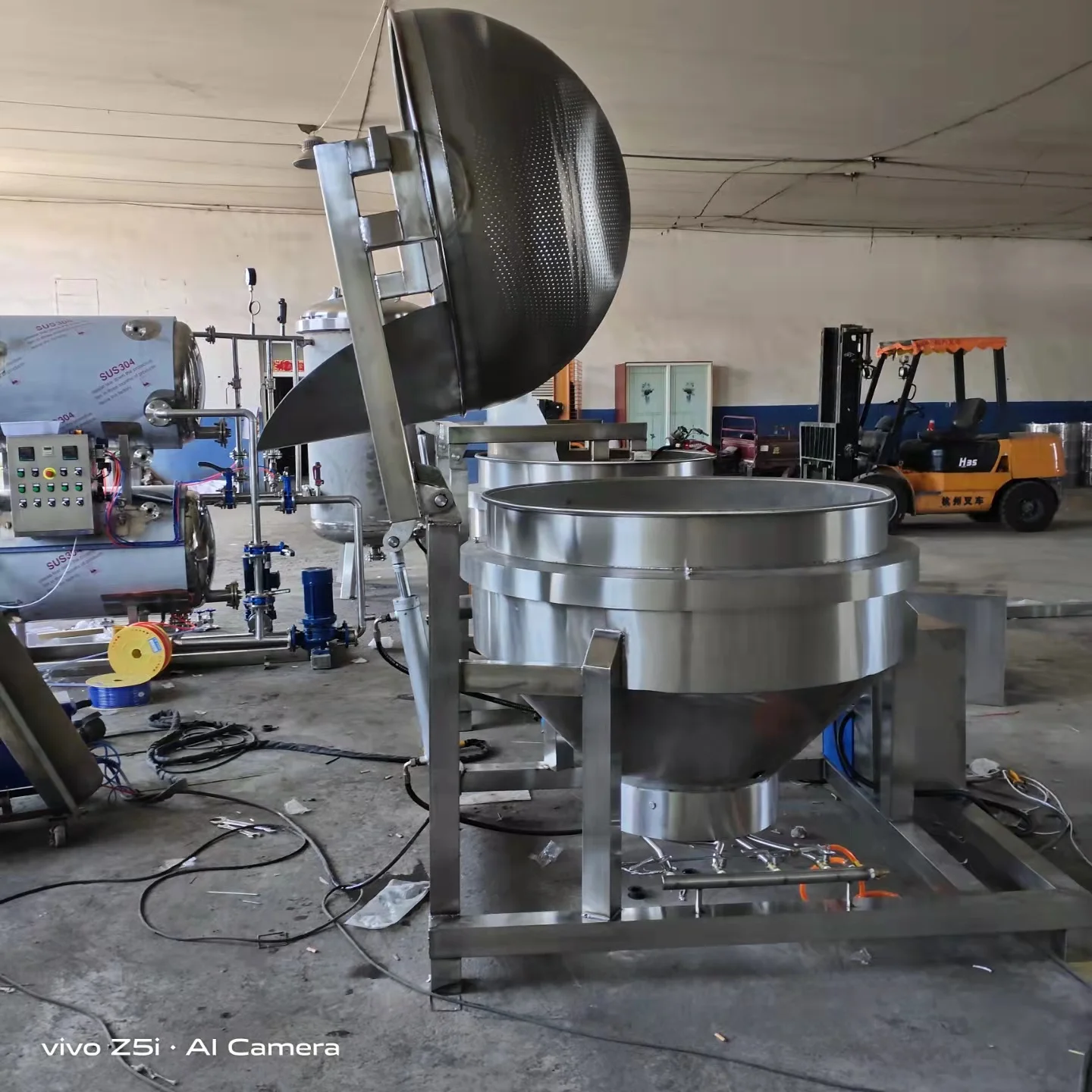 5 year guarantee full automatic gas steam electric chocolate sauce jacketed cooking mixer kettle pot pan cooker cooking machine