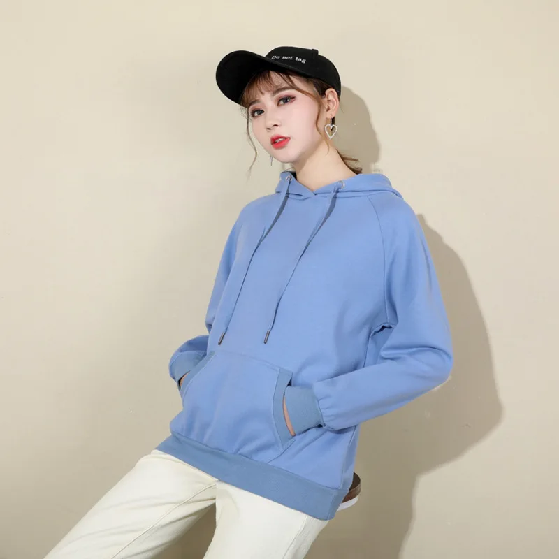 Sweatshirt women casual basic plain new Korean style autumn winter loose pullover hoodies top