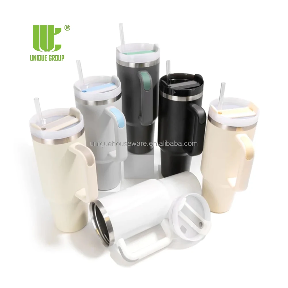 40oz Stainless Steel Thermos Vacuum Mug Thermal Cup Sublimation Tumbler with Straw and Handle