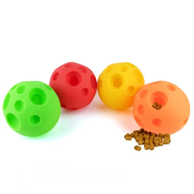 Low MOQ Safety soft snack larger dog chew ball vinyl dog food toy