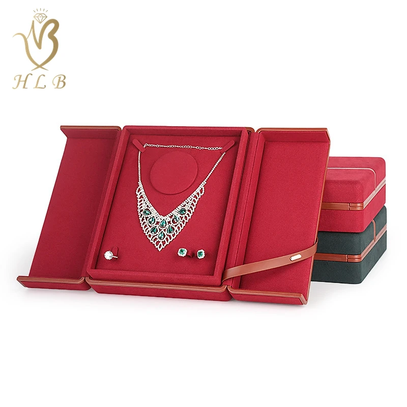 Factory custom wedding gifts box luxury necklace jewelry packaging box full set with unique fancy style