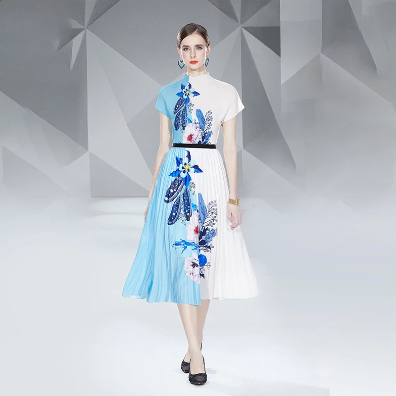 stock woman clothes manufacturer wholesale fashion apparel elegant vintage lady floral Evening casual bohemian dress