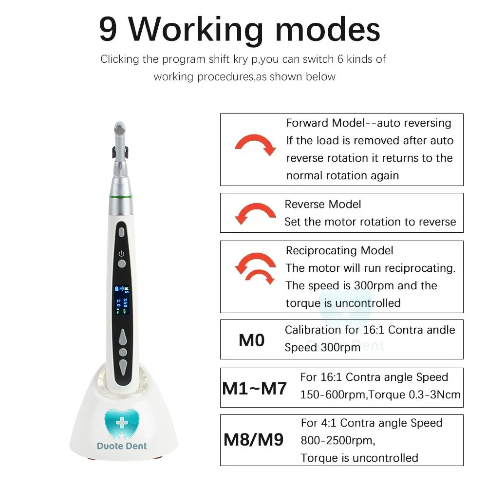 Factory Price  16:1 Contra Angle Endodontic Treatment endomotor Handpiece Dental Wireless LED Endo Motor