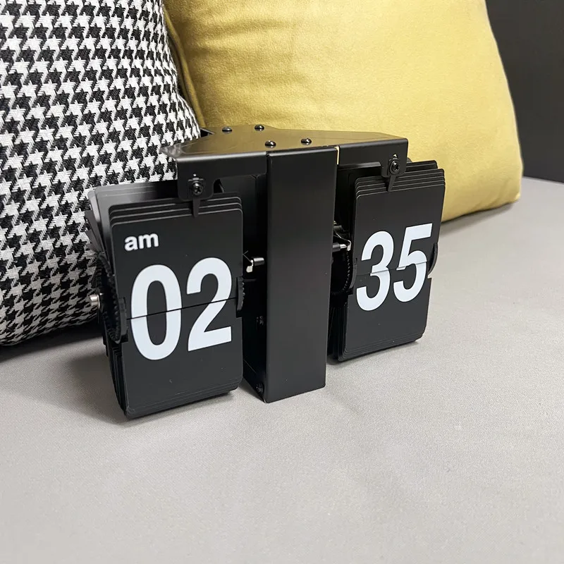 Digital Retro Auto Flip Alarm Clock Table File Down Page Clock AM/ PM Format Display Timepiece for Home Office