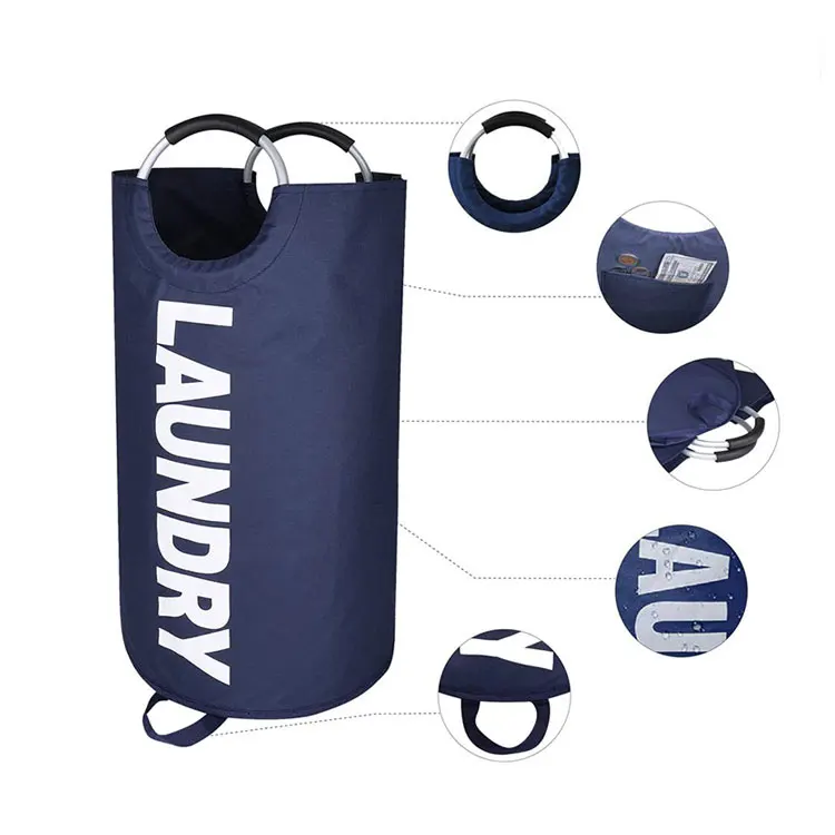 Free Sample Colorful Wholesale  Bag Design Collapsible Laundry Basket Foldable With metal handles