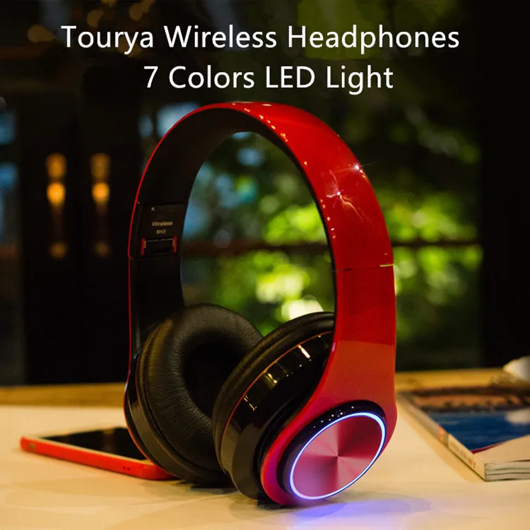 B39 LED light wireless headsets foldable gaming headphones with microphone TF card fone de ouvido auriculares