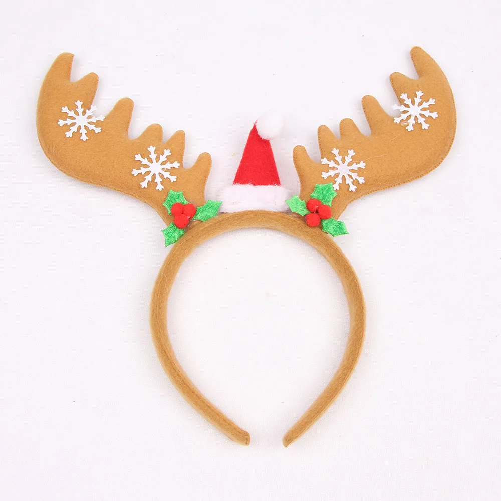 Novelty Reindeer Christmas Antlers Ornaments Christmas Headbands for Women Xmas Party Decoration