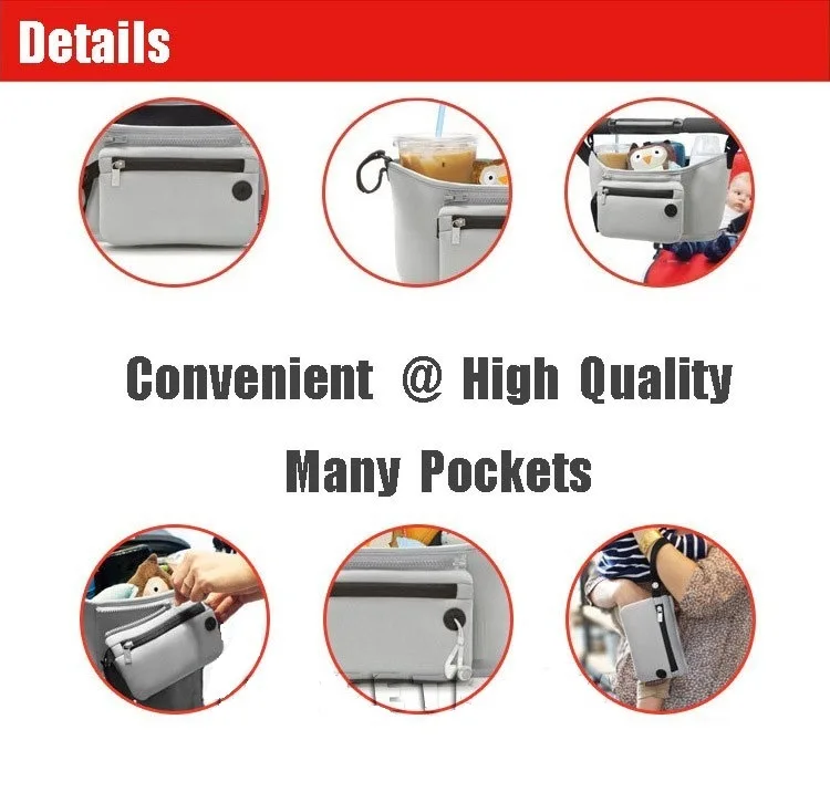 New Hot Selling High Quality Baby Stroller Caddy Organizer Bag For Mom and Dad