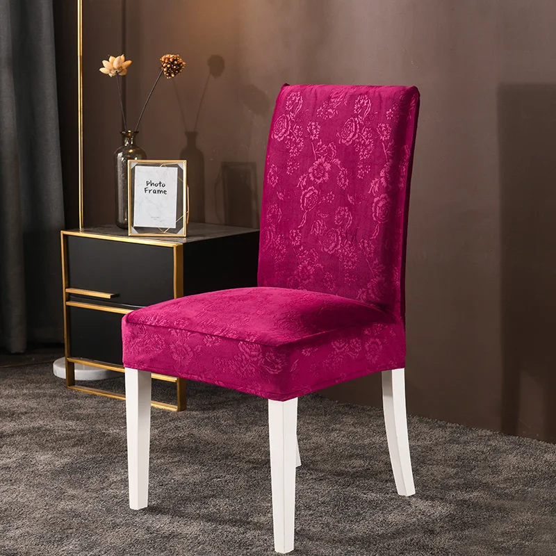 High Stretch Jacquard Spandex Velvet Dining Chair Covers for Events