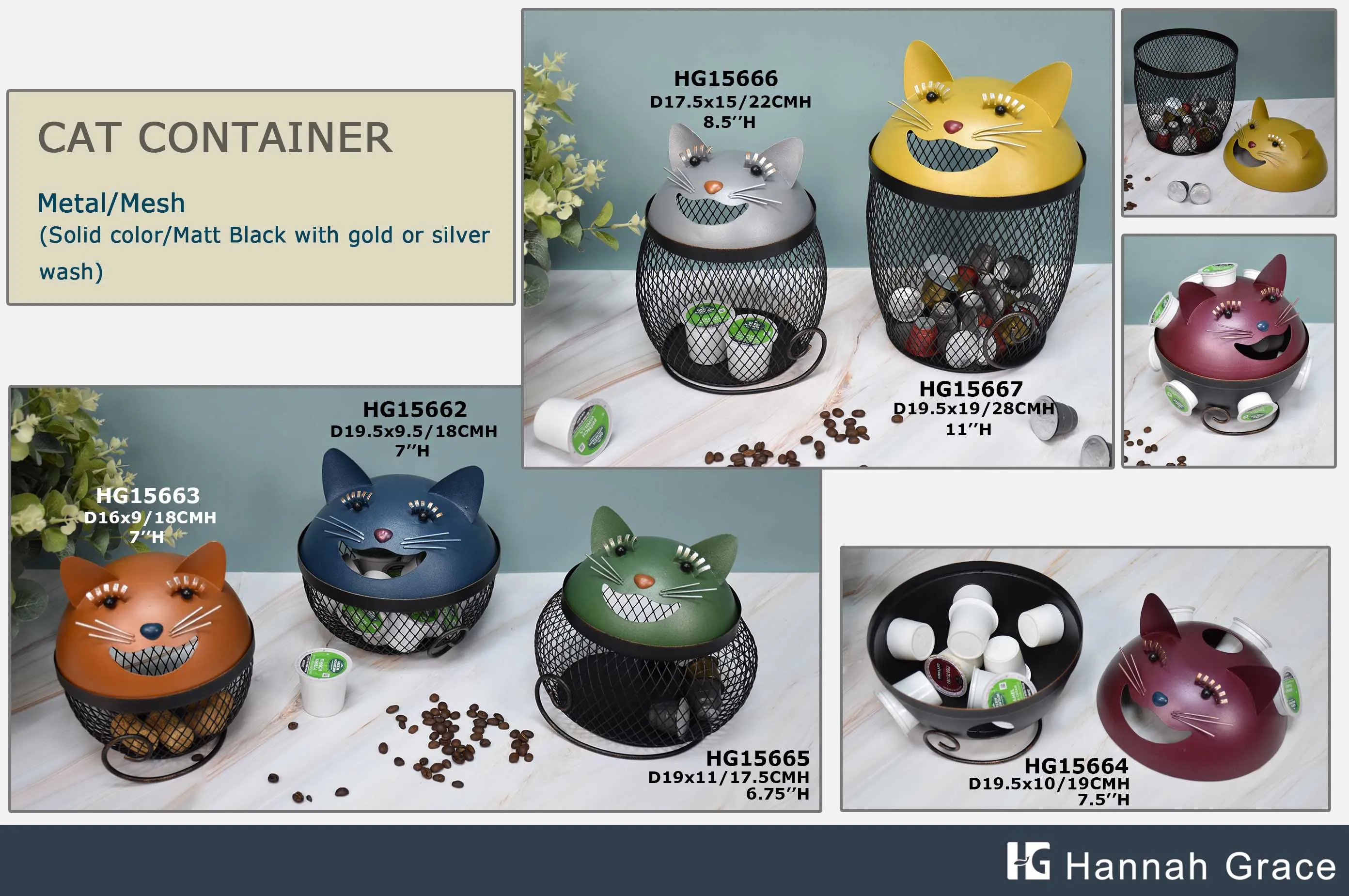 Kitchen Home Office cute animal figurine Large Capacity K-cup coffee capsule container Metal coffee pod storage organizer holder