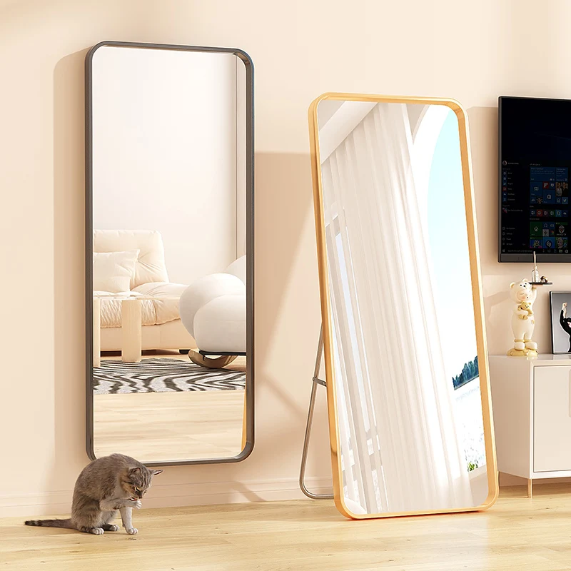 full square length large size oversized floor mirrors dressing mirror Full-length body free standing wall aluminum framed mirror