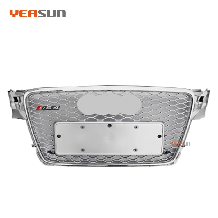 B8RS4 ABS черный хромированный матовый Щепка решетка для Audi A4 S4 2008 2009 2010 2011 2012