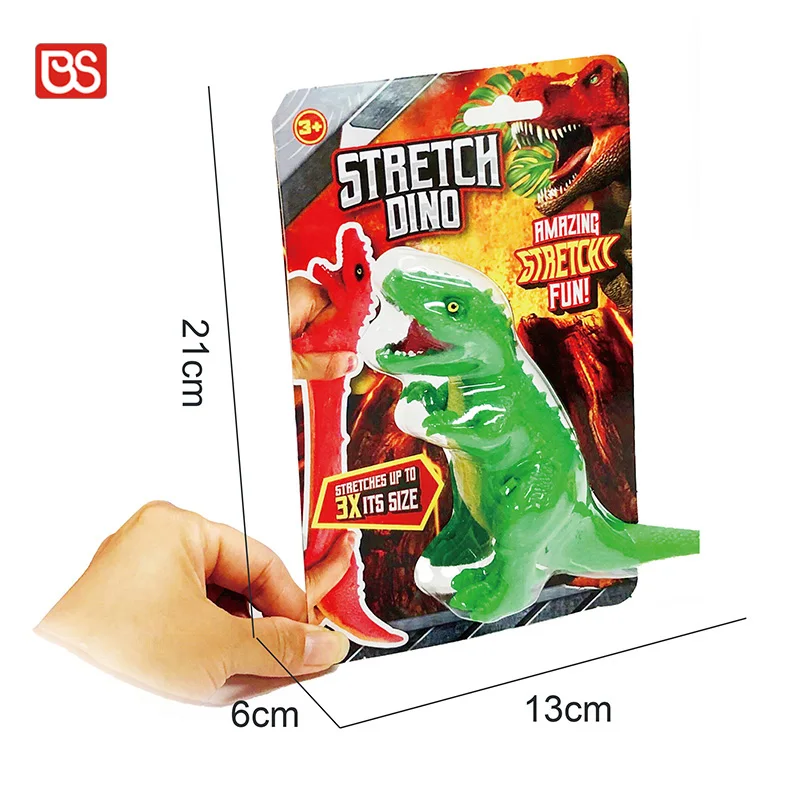 BS 3 Color Sand Filling Stretch Up Fidget Anti-stress Relieve Stretch Dinosaur Tpr Squeeze Toy For Sale