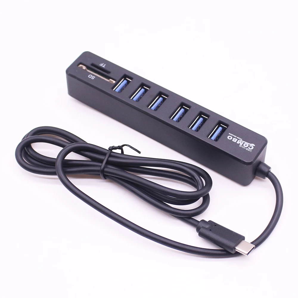 Тип C концентратор Мульти Usb C концентратор разветвитель высокоскоростной 6 портов USB 3,1 Hab все в одном TF Sd кард-ридер Type-c концентратор для ПК ноутбука Macbook