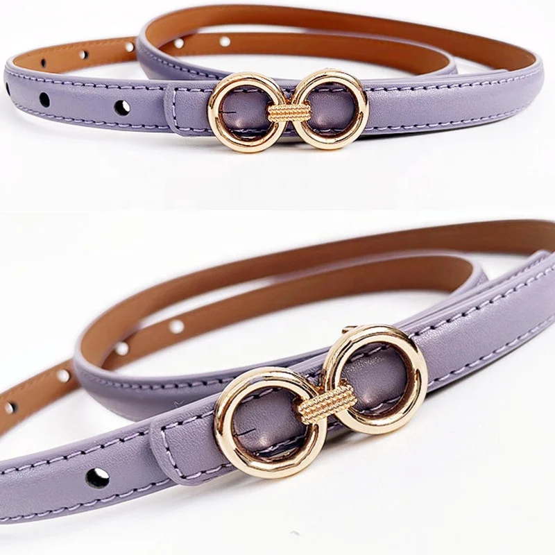 leather fashion belts thin girls belts decorative garment belts for dress or pants