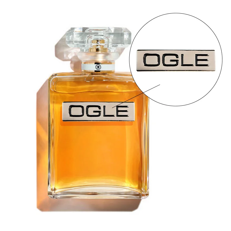 Custom logo metal plate strong back glue personalized brand gift box perfume bottle furniture wine metal label