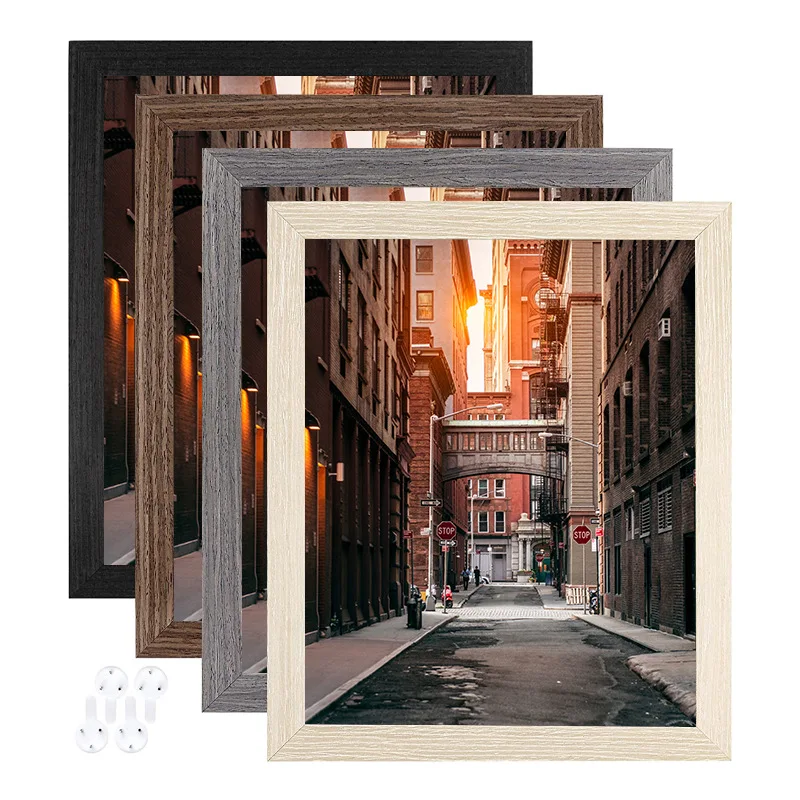 Wholesale 5 6 7 8 10 12 14 16 18 20 24 inches A4 A3 A2 Striped Veneer Solid wood picture photo frame