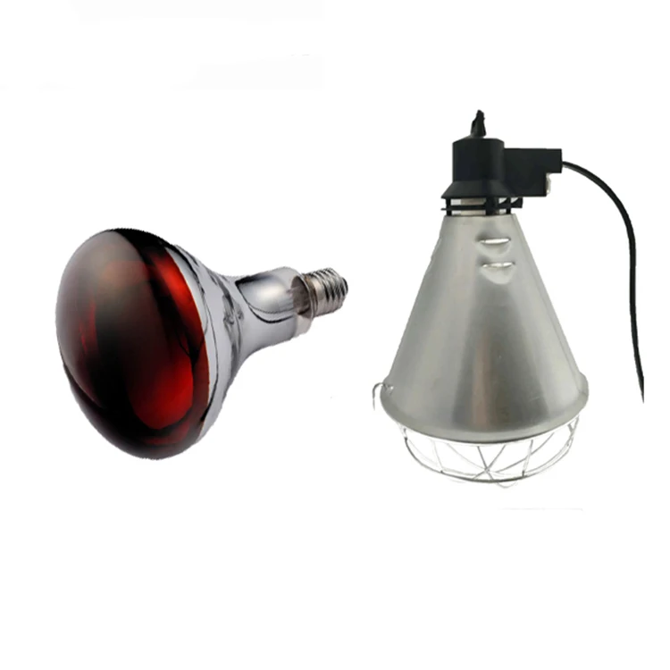 250w infrared heating lamp red color E27 infrared lamp for poultry farm