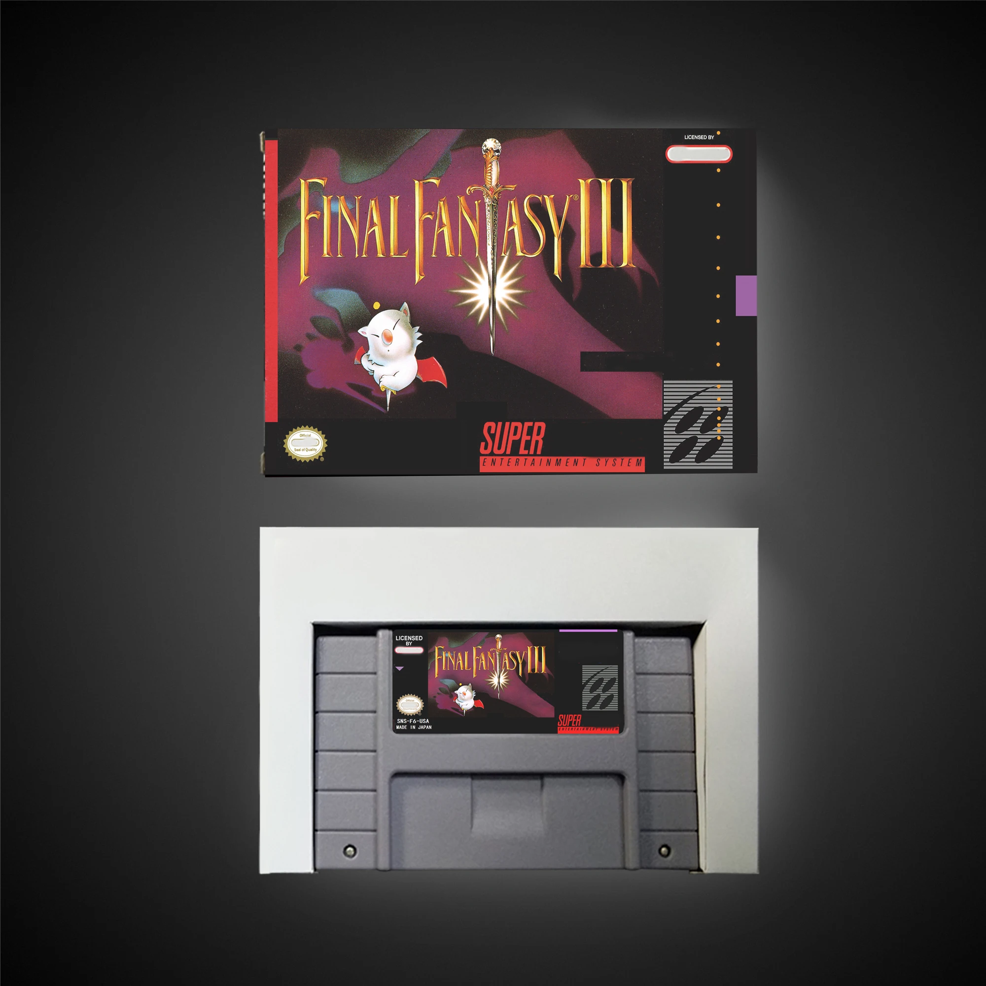 Final Game Fantasy III 3 - US Version Battery Save RPG Game Cartridge with Retail Box For SNES