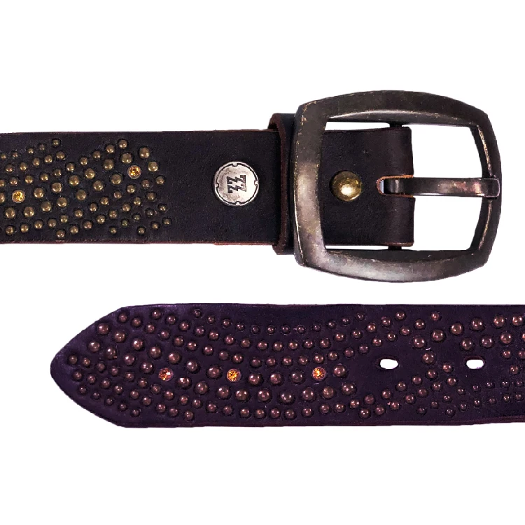 Custom Vintage Western Cowgirl Rhinestone Pearl Beaded Leather Belt Women  For Jeans